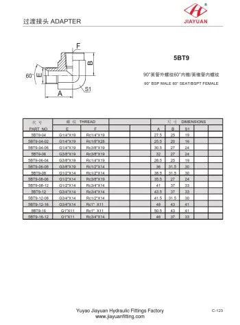 Elbow BSP Male Cone BSPT หญิง