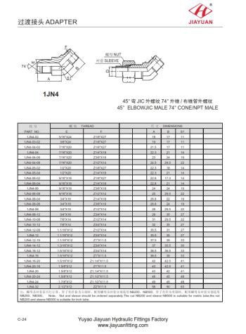 Elbow JIC ชาย NPT 45