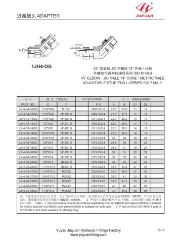 JIC อะแดปเตอร์ปรับเมตริกชาย 45