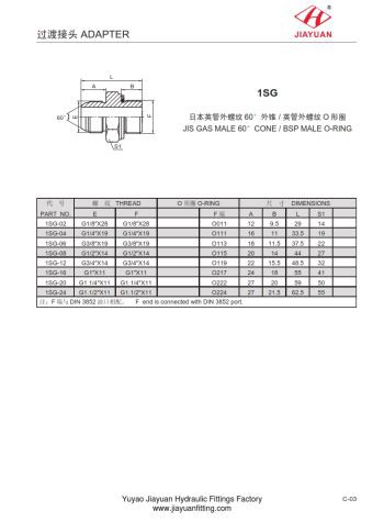 แกนโอริง BSP ชาย 60 กรวย