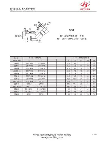 กรวย BSP หมุน E45 ยูเนี่ยน